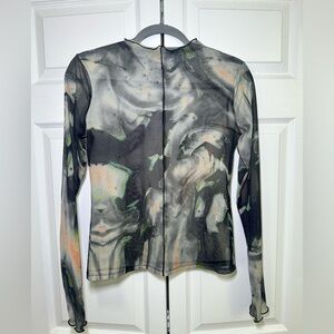 ZARA Long Sleeve Sheer Mesh Top – NWT – Size L